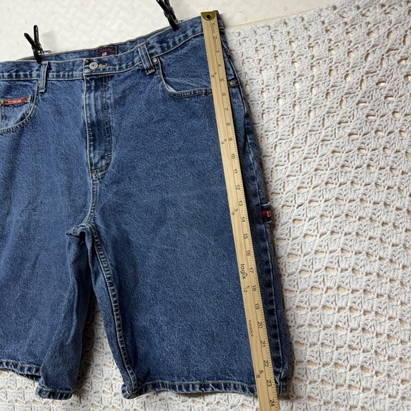 Vintage US Polo Assn Jeans Shorts Mens 38 Blue Denim Baggy Y2K Carpenter Grunge - Picture 7 of 9
